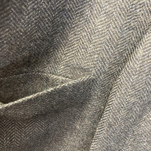 Lands' End 100% Lambswool Blazer Jacket Mens 42R Gray Herringbone Sport Coat EUC - Picture 7 of 16